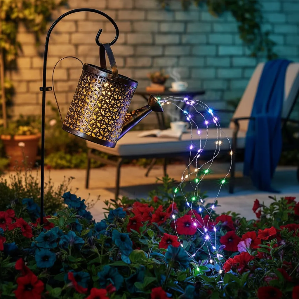 Copper Solar Watering Can Light